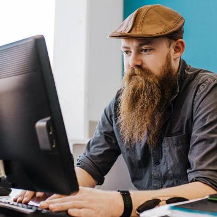 Student at a computer